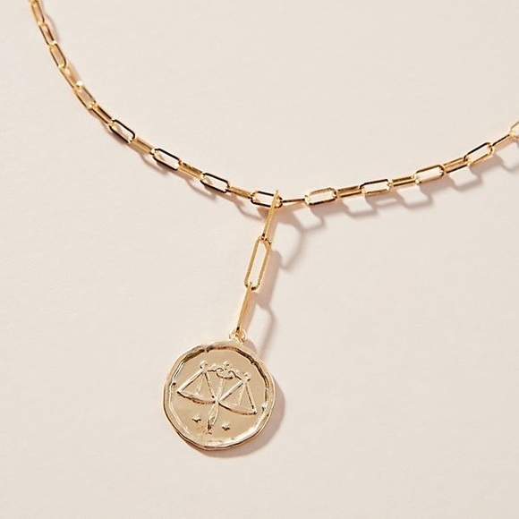 Anthropologie Jewelry - New Anthropologie Zodiac Coin Necklace Libra